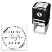 Tampon Auto-encreur Adresse de retour circulaire Rustique nouvelle mer (En situation)