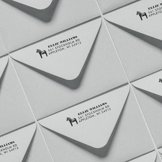 Tampon Auto-encreur Adresse de retour Dala Horse