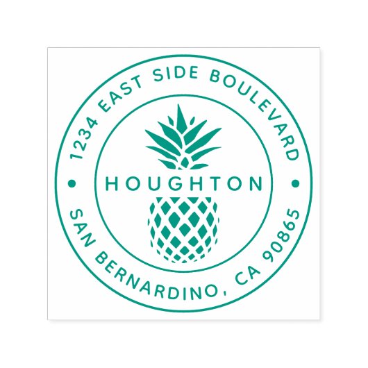 Tampon Auto-encreur Adresse de retour d'ananas tropical (Design)