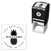 Tampon Auto-encreur Adresse de retour d'ananas tropical (En situation)