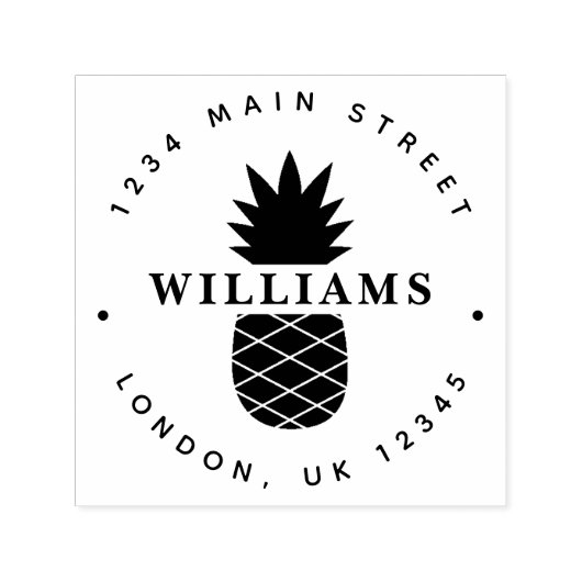 Tampon Auto-encreur Adresse de retour d'ananas tropical (Design)