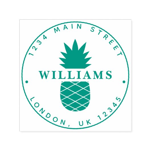 Tampon Auto-encreur Adresse de retour d'ananas tropical (Design)