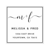 Tampon Auto-encreur Adresse de retour de calligraphie simple (Design)