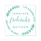 Tampon Auto-encreur Adresse de retour de couple marié au script person (Design)