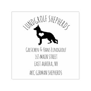 Tampon Auto-encreur Adresse de retour de forme de coeur de chien de
