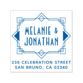 Tampon Auto-encreur Adresse de retour de frontière du Mariage Art Déco (Design)