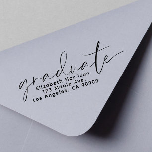 Tampon Auto-encreur Adresse de retour de graduation de script chic