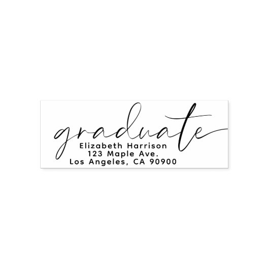 Tampon Auto-encreur Adresse de retour de graduation de script chic (Design)