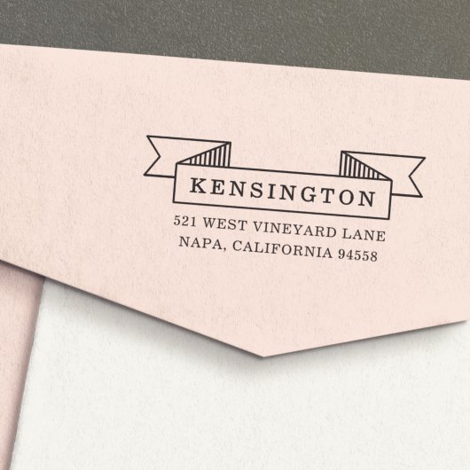 Tampon Auto-encreur Adresse de retour de la bannière de ruban