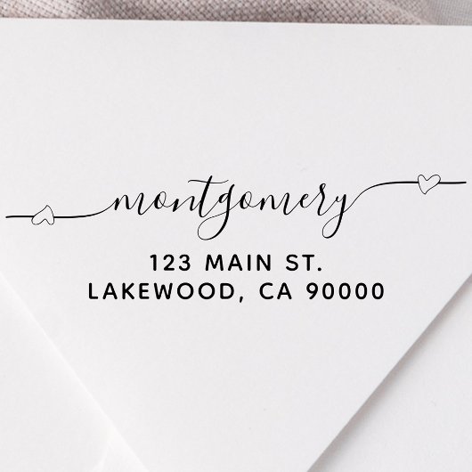 Tampon Auto-encreur Adresse de retour de la calligraphie de script car