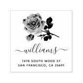 Tampon Auto-encreur Adresse de retour de la calligraphie rose (Design)