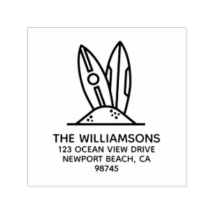 Tampon Auto-encreur Adresse de retour de la carte surf