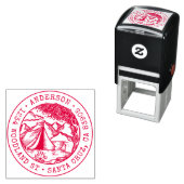 Tampon Auto-encreur Adresse de retour de la tente tracée à la main rus (En situation)