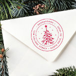Tampon Auto-encreur Adresse de retour de l'arbre de pin de Noël<br><div class="desc">Créez votre propre Noël | Timbre auto-encastré de l'adresse de retour de vacances.</div>