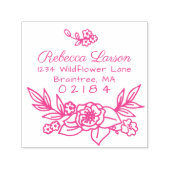 Tampon Auto-encreur Adresse de retour de l'arrangement floral à main (Design)