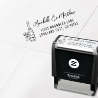 Adresse de Retour de Mariage Dessinée à la Main