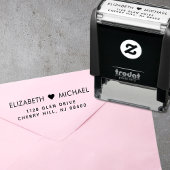 Tampon Auto-encreur Adresse de retour de mariage moderne minimale