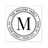 Tampon Auto-encreur Adresse de retour de monogramme minimale moderne (Design)