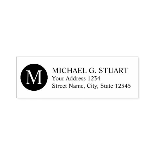 Tampon Auto-encreur Adresse de retour de monogramme professionnel (Design)