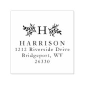 Tampon Auto-encreur Adresse de retour de monogramme rustique (Design)