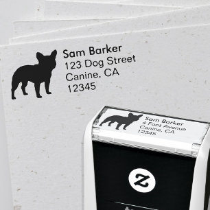 Tampon Auto-encreur Adresse de retour de race de chien de silhouette