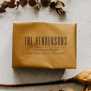 Tampon Auto-encreur Adresse de retour de script Bold élégant et modern