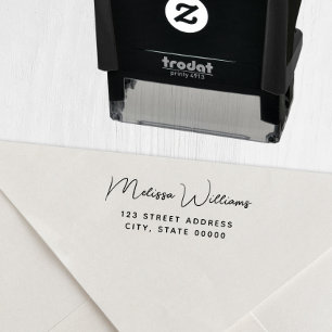 Tampon Auto-encreur Adresse de retour de script minimale simple