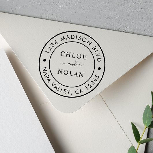 Tampon Auto-encreur Adresse de retour de script moderne