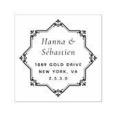 Tampon Auto-encreur Adresse de retour de script moderne professionnel (Design)