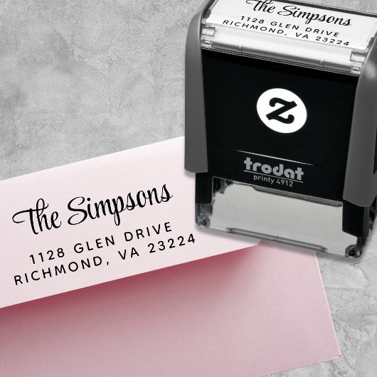 Tampon Auto-encreur Adresse de retour de script stylé