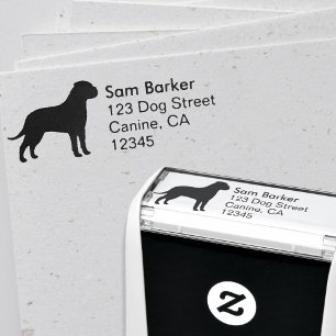Tampon Auto-encreur Adresse de retour de silhouette de Bullmastiff