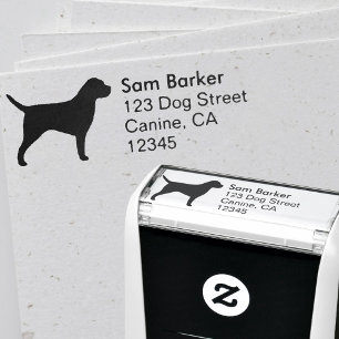 Tampon Auto-encreur Adresse de retour de silhouette de Terrier de