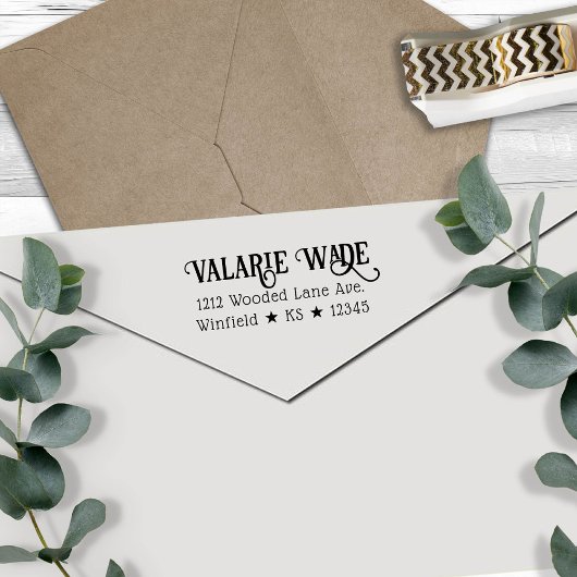 Tampon Auto-encreur Adresse de retour de style occidental