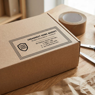 Tampon Auto-encreur Adresse de retour d'entreprise Logo moderne prof