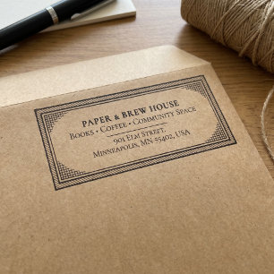 Tampon Auto-encreur Adresse de retour d'entreprise Logo moderne prof