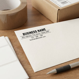 Tampon Auto-encreur Adresse de retour d'entreprise Logo moderne prof