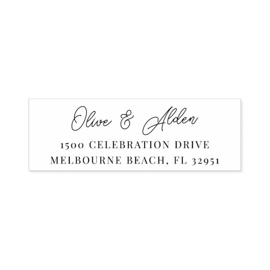 Tampon Auto-encreur Adresse de retour des couples de script moderne (Design)