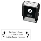 Tampon Auto-encreur Adresse de retour des diamants rétroactifs (En situation)