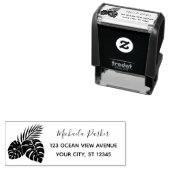 Tampon Auto-encreur Adresse de retour des Feuilles tropicaux (En situation)