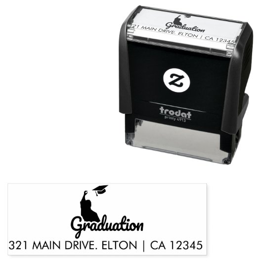 Tampon Auto-encreur Adresse de retour d'études - Timbre auto-encastré (En situation)