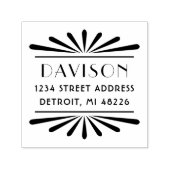 Tampon Auto-encreur Adresse de retour du cadre de coque Art Déco vinta (Design)