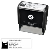 Tampon Auto-encreur Adresse de retour du chat noir (En situation)