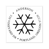 Tampon Auto-encreur Adresse de retour du flocon de neige à main (Design)