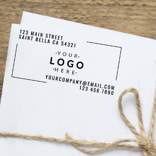 Tampon Auto-encreur Adresse de retour du logo de l'entreprise personna