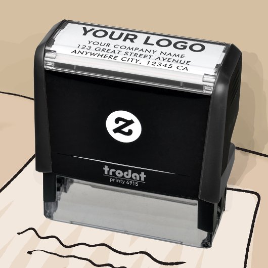 Tampon Auto-encreur Adresse de retour du logo d'entreprise moderne et 