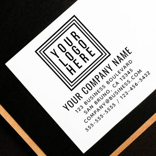 Tampon Auto-encreur Adresse de retour du logo officiel de l'entreprise