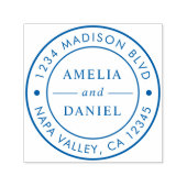 Tampon Auto-encreur Adresse de retour du logo rond simple (Design)