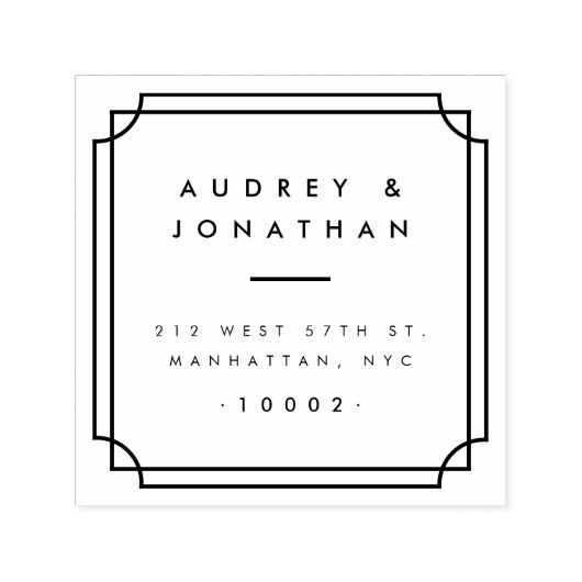 Tampon Auto-encreur Adresse de retour du Mariage de Carré officiel per (Design)