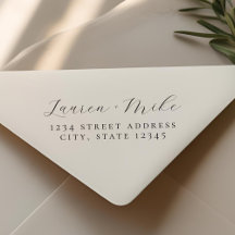 Adresse de retour du Mariage de script Delicate