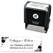 Tampon Auto-encreur Adresse de retour du Mariage de typographie (En situation)